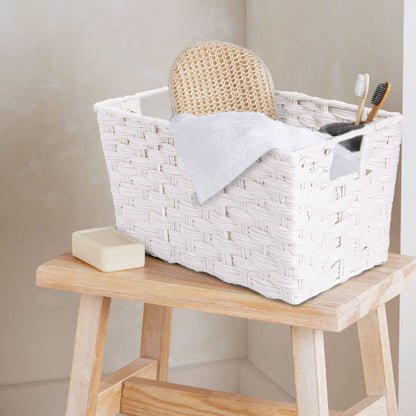 Faux Wicker Home Storage Bathroom Basket Toys Collection Cabinet Organizer Gift Hamper