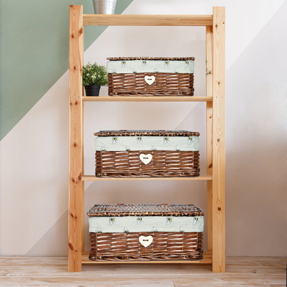 Brown Wicker Storage Hamper with Lining – Short Version