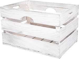 White Wash Wooden Crate