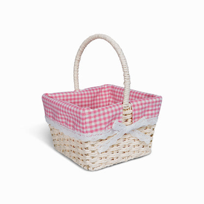 Wickerfield Easter Basket Wicker Basket with Handle for Easter Egg Hunt Kids Children Party Flower Craft Gift