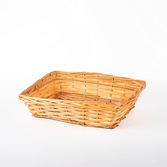 38cm Light Steamed Rectangular Split Willow Tray