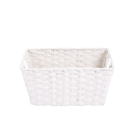 Faux Wicker Home Storage Bathroom Basket Toys Collection Cabinet Organizer Gift Hamper