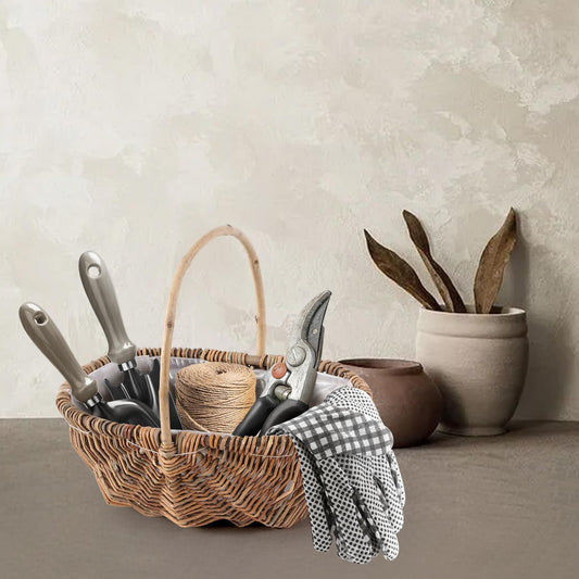 WICKERFIELD Natural Wicker Basket for Storage and Collection at Home Reusable