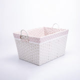 Faux Wicker Home Storage Basket with Liner with Handles Laundry Basket Toys Collection Basket