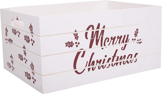 White Christmas Wooden Crate