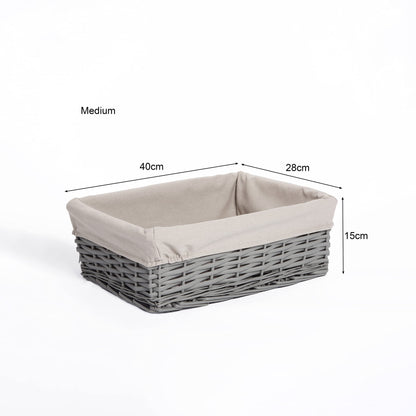 Wickerfield Home Stroage Wicker Basket for Xmas Gift Hampers with Cotton Lining