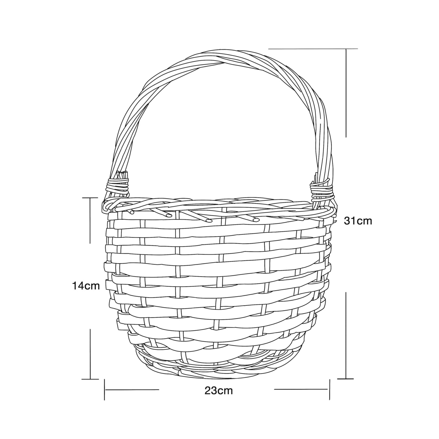 Wickerfield Easter Basket Wicker Basket with Handle for Easter Egg Hunt Kids Children Party Flower Craft Gift