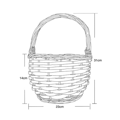 Wickerfield Easter Basket Wicker Basket with Handle for Easter Egg Hunt Kids Children Party Flower Craft Gift