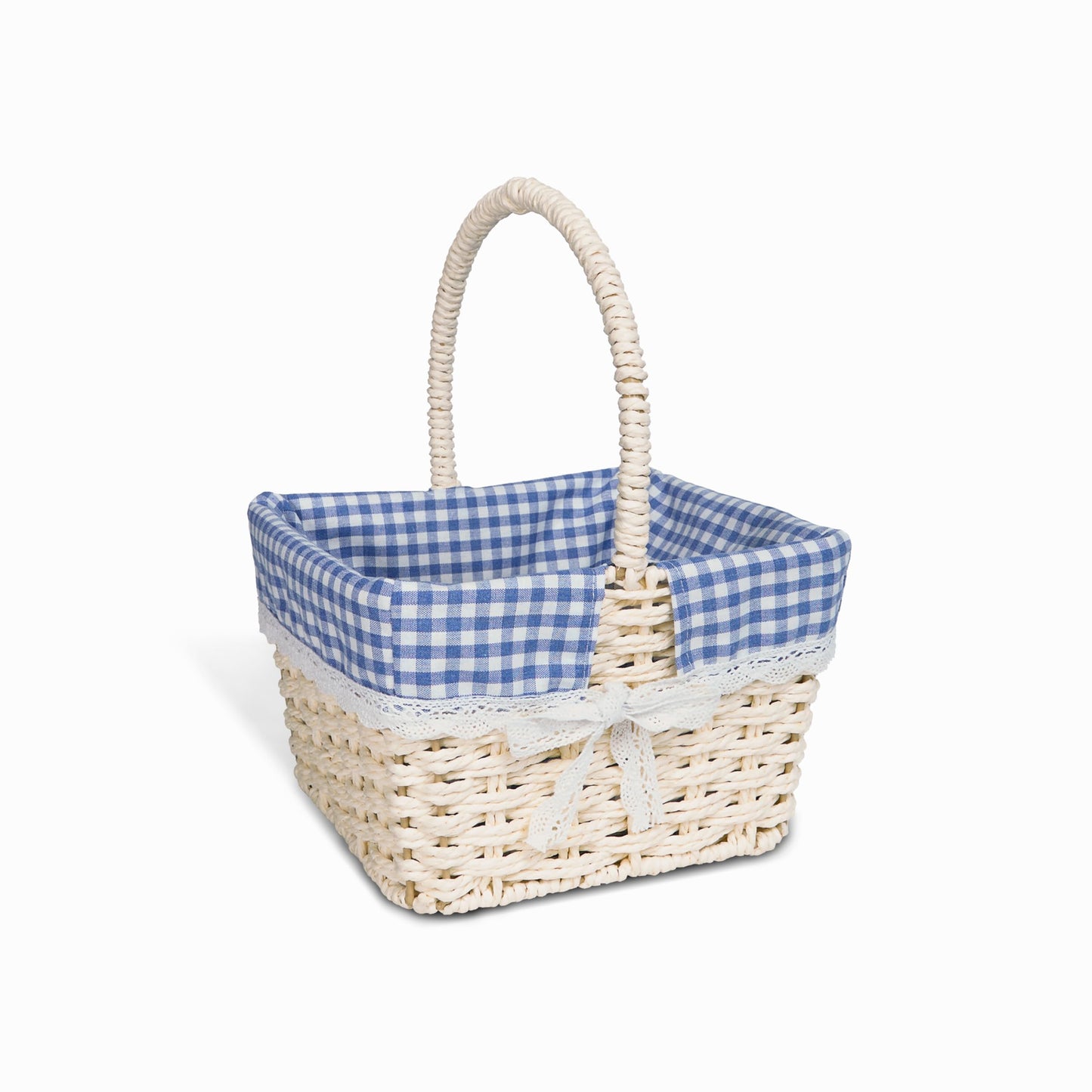 Wickerfield Easter Basket Wicker Basket with Handle for Easter Egg Hunt Kids Children Party Flower Craft Gift