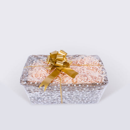 Rectangle Wicker Gift Hamper With Shredded Paper Cello Wrap Pull Bow DIY Your Own Christmas Hamper White/Honey/Grey Color