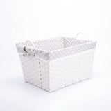 Faux Wicker Home Storage Basket with Liner with Handles Laundry Basket Toys Collection Basket