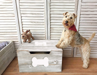 Premium Quality Dog Toy Storage Box Wooden Crates Pet Gift Box Toy Chest