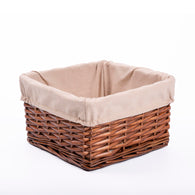 Square Natural Wicker Storage Basket with Cotton Liner Shelve Basket Gift Hamper Bathroom Storage Basket