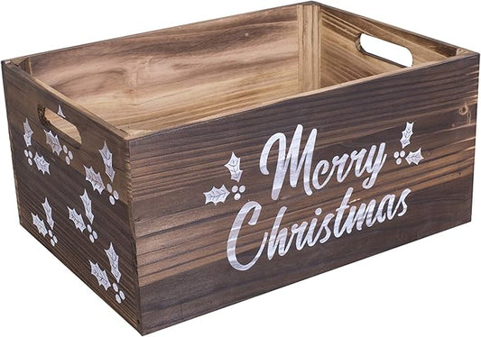 Brown Christmas Wooden Crate