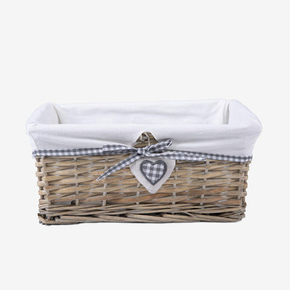 Natural Wicker Storage Basket with Lining Hamper Baskets for Gifts Empty Baskets for Shelves