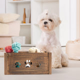 Paw Shaped Cutout Dog Toys Chest Gift Hampers Storage Collection Box Wooden Crates Gift Hampers