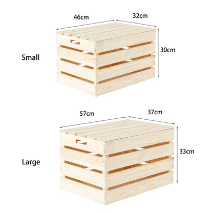 Wooden Chest Storage Chest Wooden Storage Box Log Basket with Lid Footstool Coffe Table