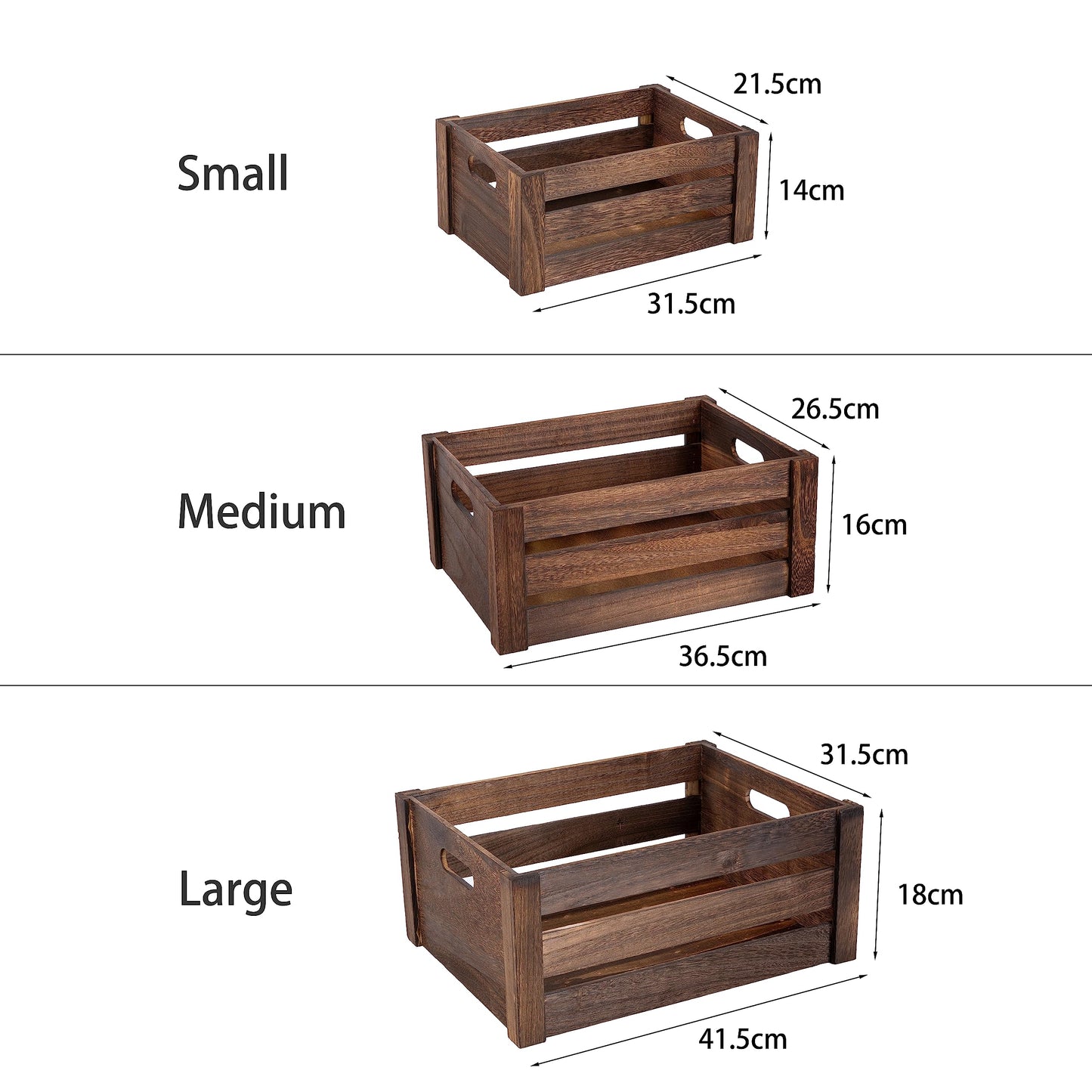 Wooden Crate with handles Shelve Basket Racking Crates Gift Hampers Wedding Decoration Retail Display Rack