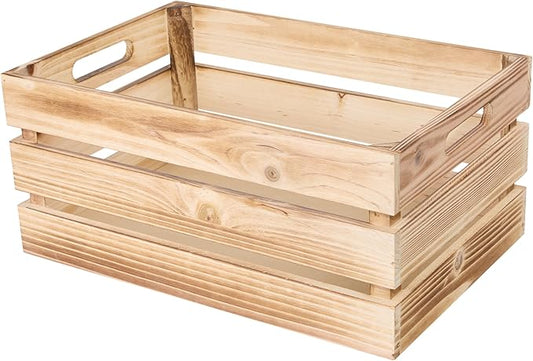 Unvarnished Slatted Wooden Crate