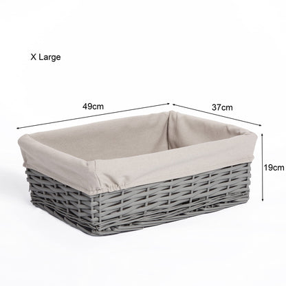 Wickerfield Home Stroage Wicker Basket for Xmas Gift Hampers with Cotton Lining