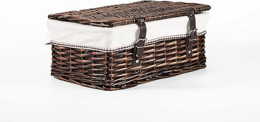 Brown Wicker Hamper Basket with Lining