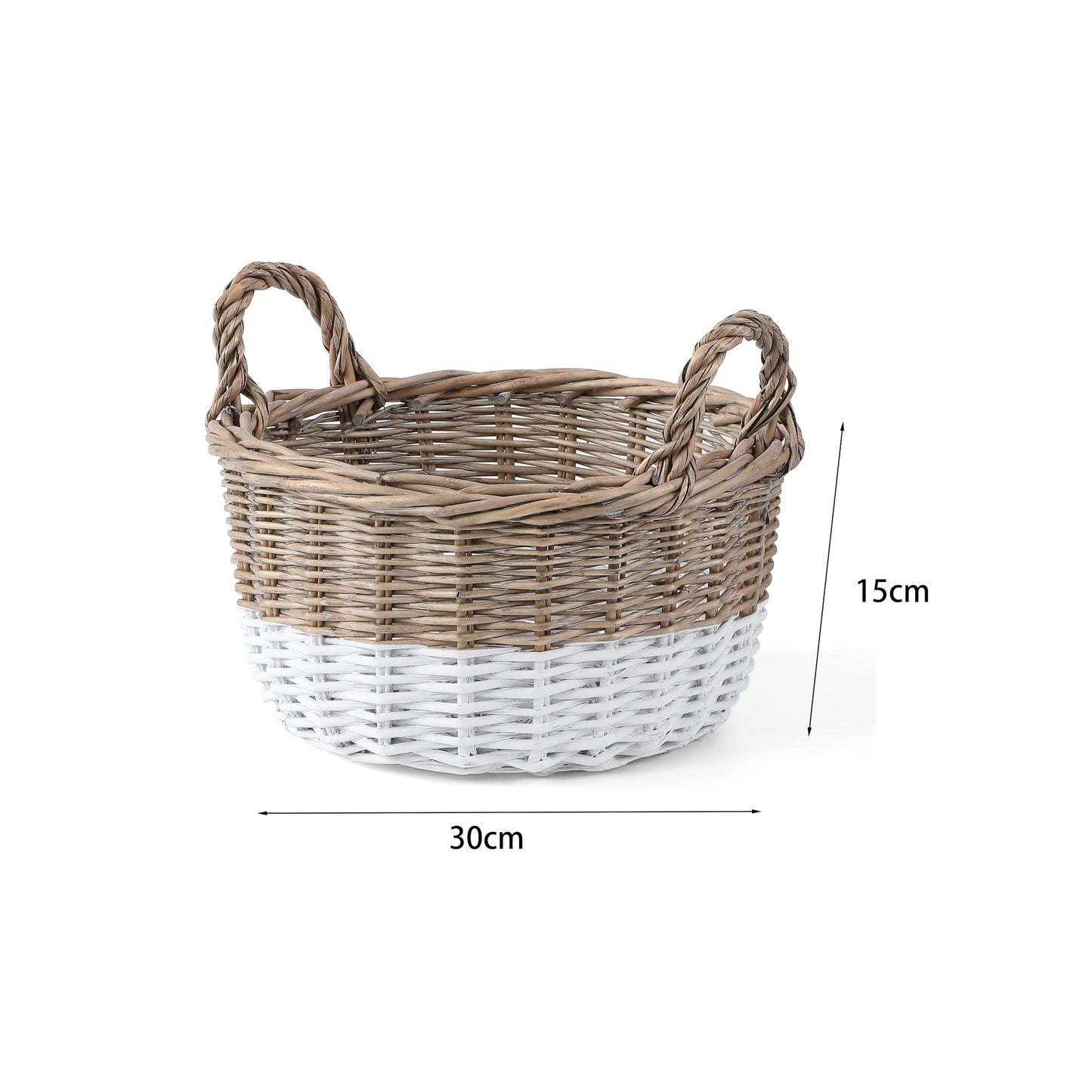 Wickerfield Eco-Friendly Lightweight Wicker Storage Basket with handles suitable for shelf storage toy organization gift hamper