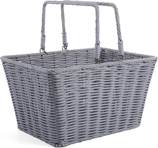 Deluxe Artificial Wicker Shopping Basket