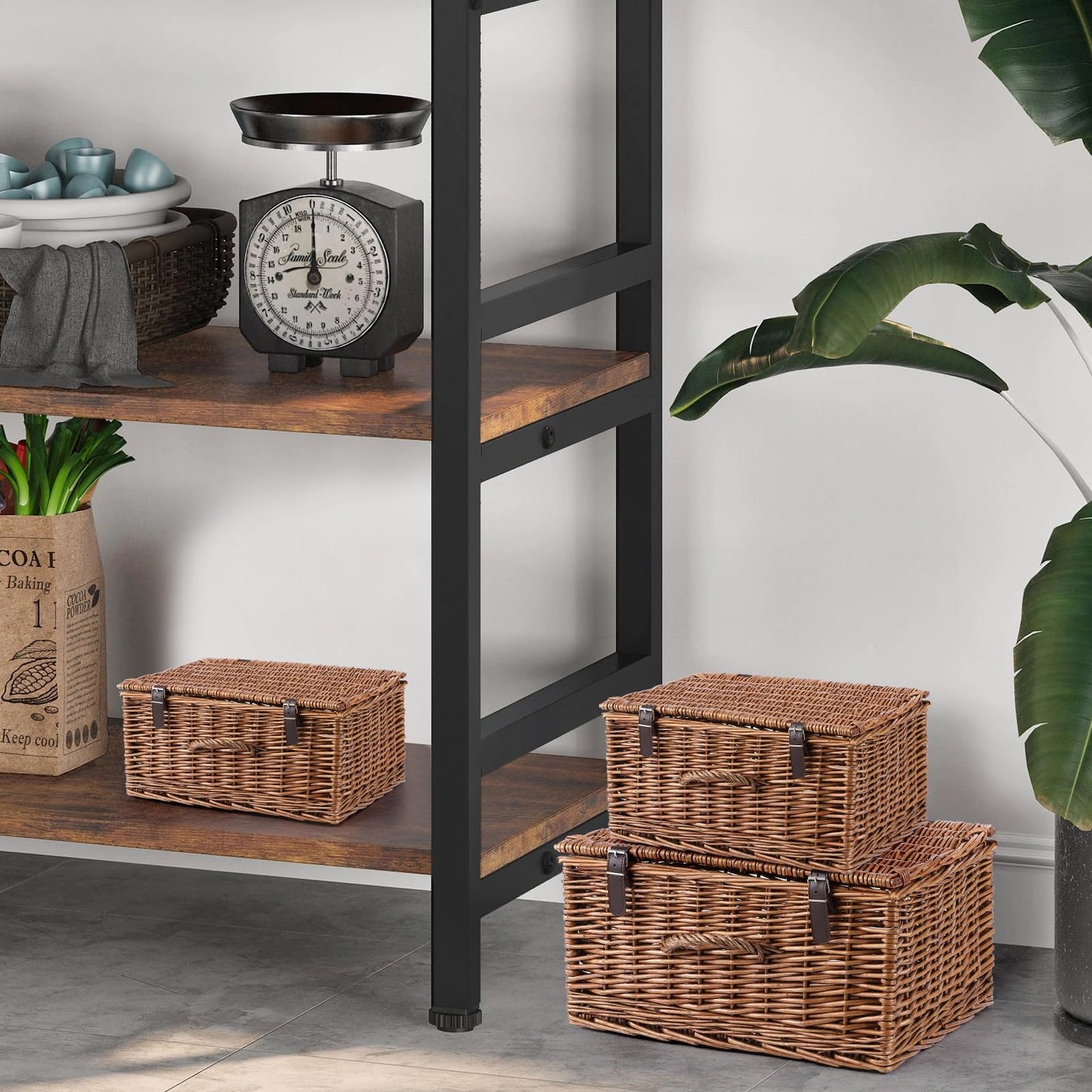 Natural Dyed Wicker Hampers With Lid Perfect for Gift Hampers Shelve Basket Wardrobe Organizor Underbed Storage Retail Display Basket