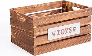 Dog Toy Storage Box Wooden Crate