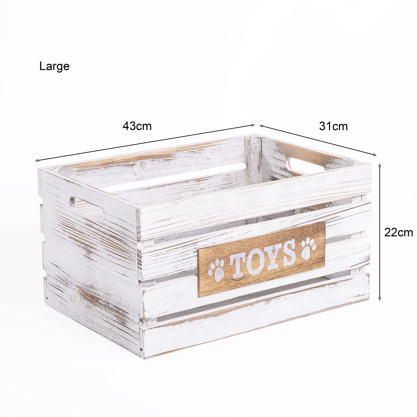 Paw Print Wooden Pet Toys Storage Box Collection Basket Wooden Crates Dog Gift Hampers