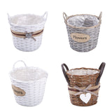 3 Pieces 9'' Wicker Basket with Handles Indoor Planter With Liner Personalised Gift Decorative Storage Basket Wedding Decoration