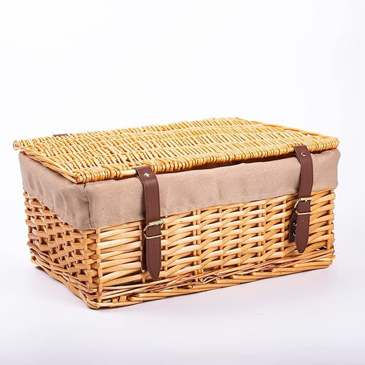 Light Steamed Wicker Hamper Basket with Lining