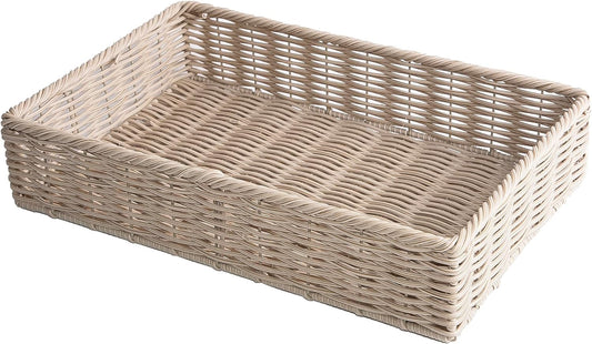 Rectangle Artificial Wicker Storage and Display Basket