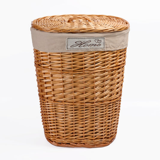 Light Steamed Oval Laundry Basket with Lining