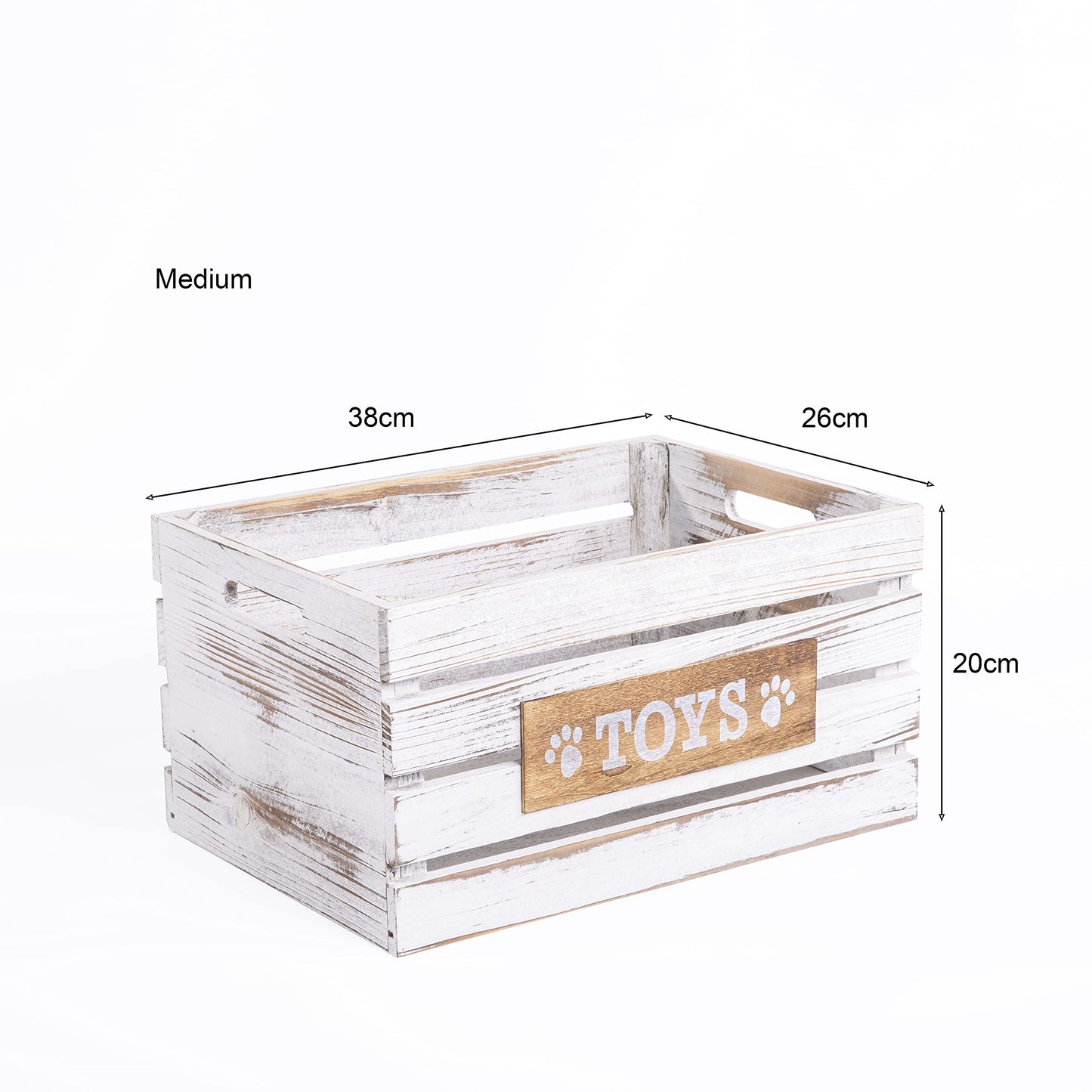 Paw Print Wooden Pet Toys Storage Box Collection Basket Wooden Crates Dog Gift Hampers