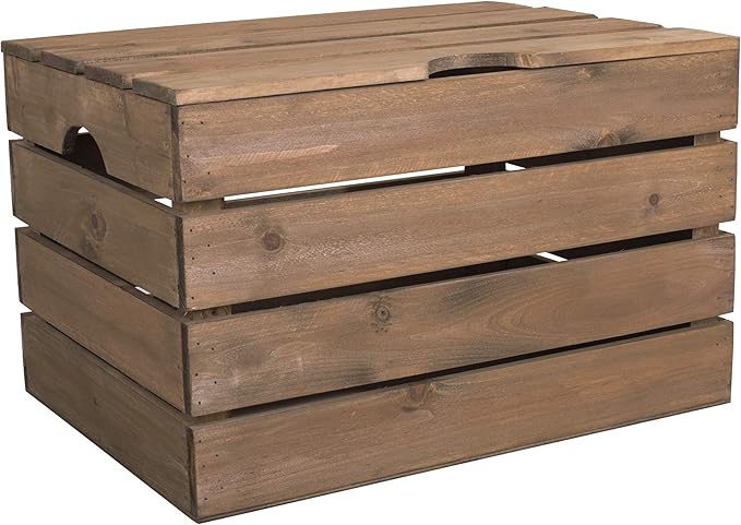 Dark Slatted Wooden Box