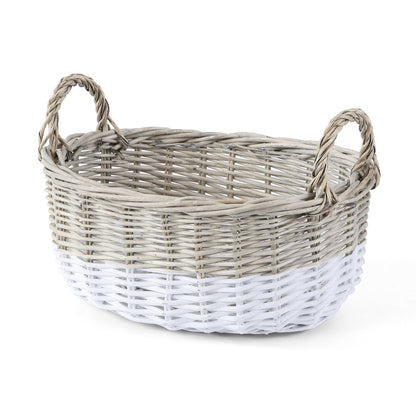 Wickerfield Eco-Friendly Lightweight Wicker Storage Basket with handles suitable for shelf storage toy organization gift hamper