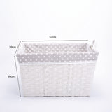 Faux Wicker Home Storage Basket with Liner with Handles Laundry Basket Toys Collection Basket