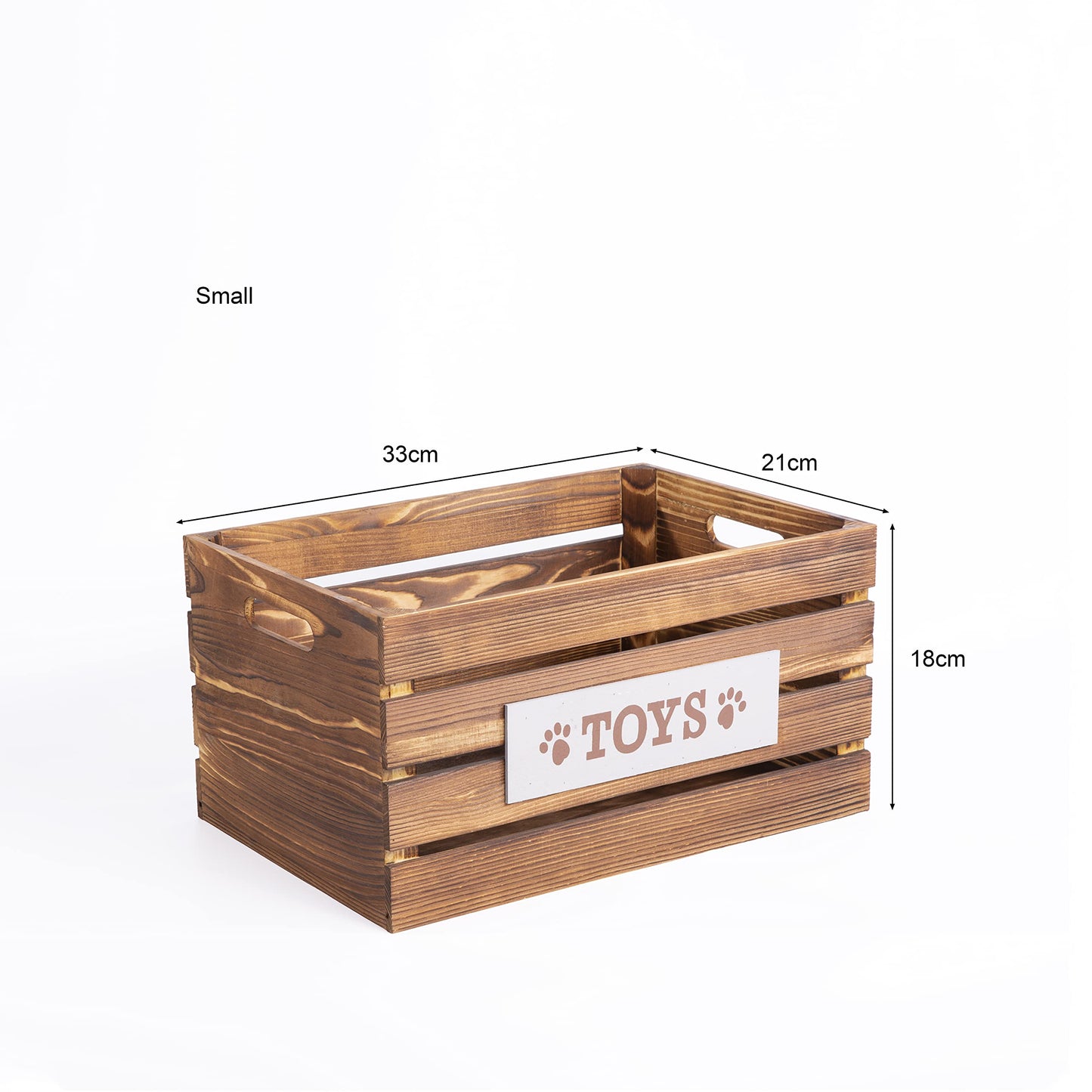 Paw Print Wooden Pet Toys Storage Box Collection Basket Wooden Crates Dog Gift Hampers