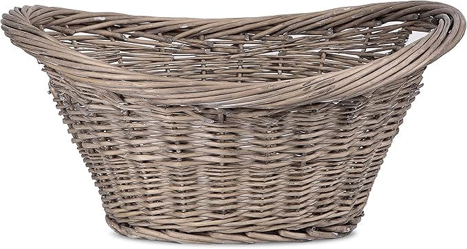 Antique Wash Curved Shap Log Basket