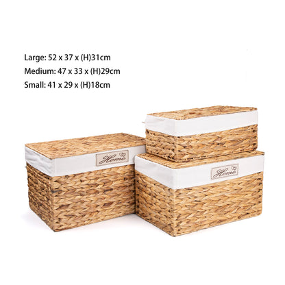 green leaves Water Hyacinth Wicker Trunk Nursery Toy Blanket Storage Chest Basket Box Bedside