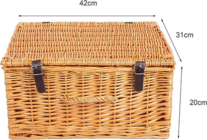 Natural Dyed Wicker Hampers With Lid-Natural