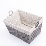 Faux Wicker Home Storage Basket with Liner with Handles Laundry Basket Toys Collection Basket