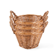 Pack of 3 Round Bread Basket Wicker Basket with Handles Gift Hampers Kitchen Fruit Basket Resturant Serving Basket