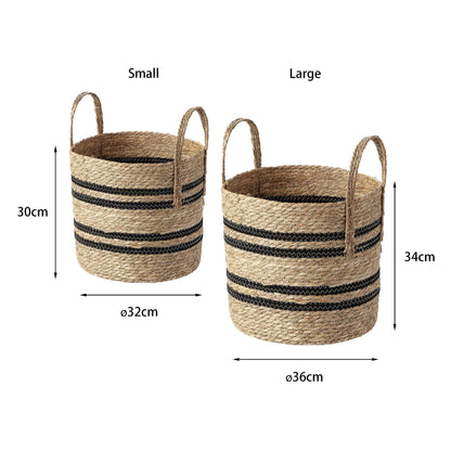 Set of 2 Hand-Woven Multi-Purpose Basket ? Versatile Storage Solution for Home & Office ? Natural, Eco-Friendly Materials