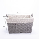 Faux Wicker Home Storage Basket with Liner with Handles Laundry Basket Toys Collection Basket