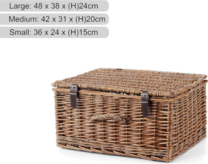 Natural Dyed Wicker Hampers With Lid-Caramel