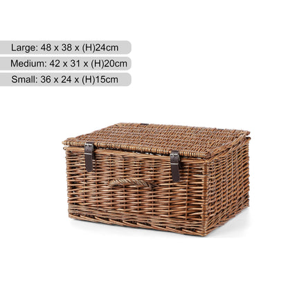 Natural Dyed Wicker Hampers With Lid Perfect for Gift Hampers Shelve Basket Wardrobe Organizor Underbed Storage Retail Display Basket