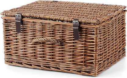 Natural Dyed Wicker Hampers With Lid-Caramel