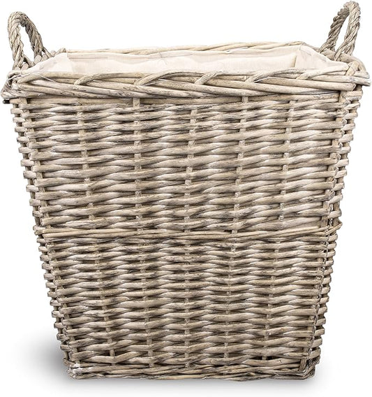 Square Antique Wash Log Basket / Storage Basket